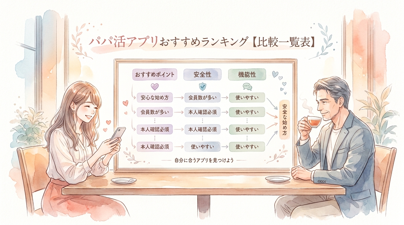 パパ活アプリおすすめランキング【比較一覧表】