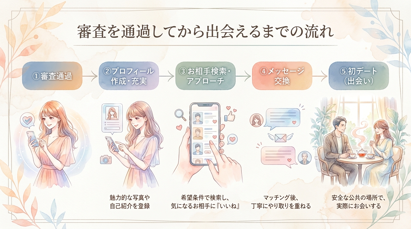 審査を通過してから出会えるまでの流れ