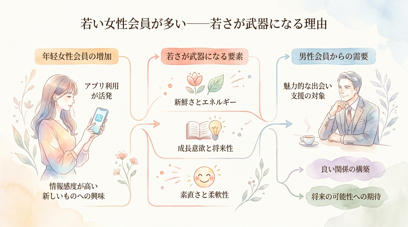 若い女性会員が多く、若さが武器になる理由